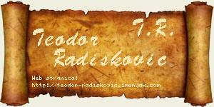 Teodor Radišković vizit kartica